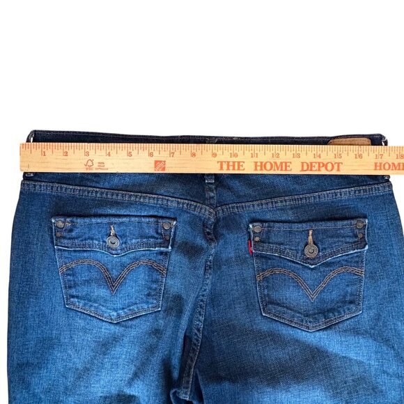 Levis Vintage Denim Capris Size 14 Mid-Rise Blue Jeans Rolled Hem Levi Strauss C - Picture 8 of 9